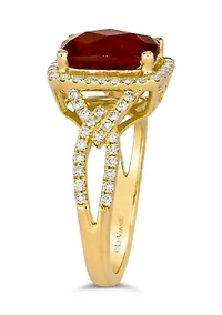 Ring featuring 4 ct. t.w. Pomegranate Garnet™, 1/2 ct. t.w. Nude Diamonds™ set in 14K Honey Gold™