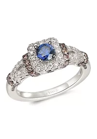 Ring featuring 3/8 cts. Blueberry Sapphire™, 1/3 cts. Chocolate Diamonds®, 1/3 cts. Nude Diamonds™ set in 14K Vanilla Gold®
