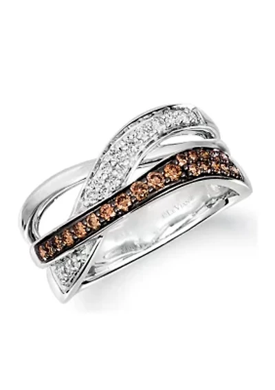 1/5 ct. t.w. Nude Diamonds™, 1/4 ct. t.w. Chocolate Diamonds® Ring in 14K Vanilla Gold®