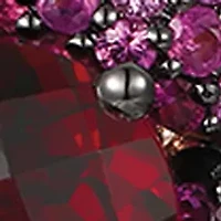 4.5 ct. t.w. Pomegranate Garnet™, 2.62 ct. t.w. Strawberry Ombré®, 3/8 ct. t.w. Nude Diamonds™ Earrings in 14K Strawberry Gold®
