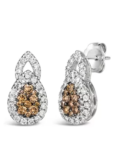 Earrings featuring 3/8 ct. tw. Chocolate Diamonds®, 3/8 ct. t.w. Nude Diamonds™ set in 14K Vanilla Gold®