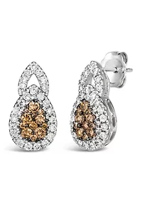 Earrings featuring 3/8 ct. tw. Chocolate Diamonds®, 3/8 ct. t.w. Nude Diamonds™ set in 14K Vanilla Gold®