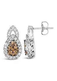 Earrings featuring 3/8 ct. tw. Chocolate Diamonds®, 3/8 ct. t.w. Nude Diamonds™ set in 14K Vanilla Gold®