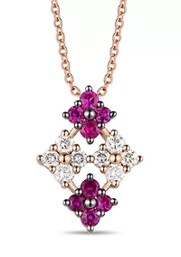1/4 ct. t.w. Passion Ruby®, 1/4ct. t.w. Vanilla Diamonds®  Pendant Necklace set in 14K Strawberry Gold®