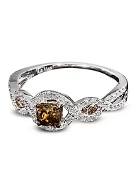 Chocolatier® Ring featuring 3/8 ct. t.w. Chocolate Diamonds®, 1/4 ct. t.w. Vanilla Diamonds® set in 14K Vanilla Gold®
