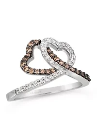 Heart Ring featuring 1/4 cts. Chocolate Diamonds®, 1/4 cts. Nude Diamonds™ set in 14K Vanilla Gold®