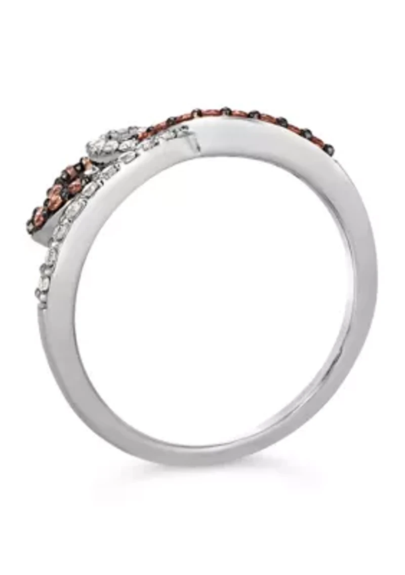Heart Ring featuring 1/4 cts. Chocolate Diamonds®, 1/4 cts. Nude Diamonds™ set in 14K Vanilla Gold®