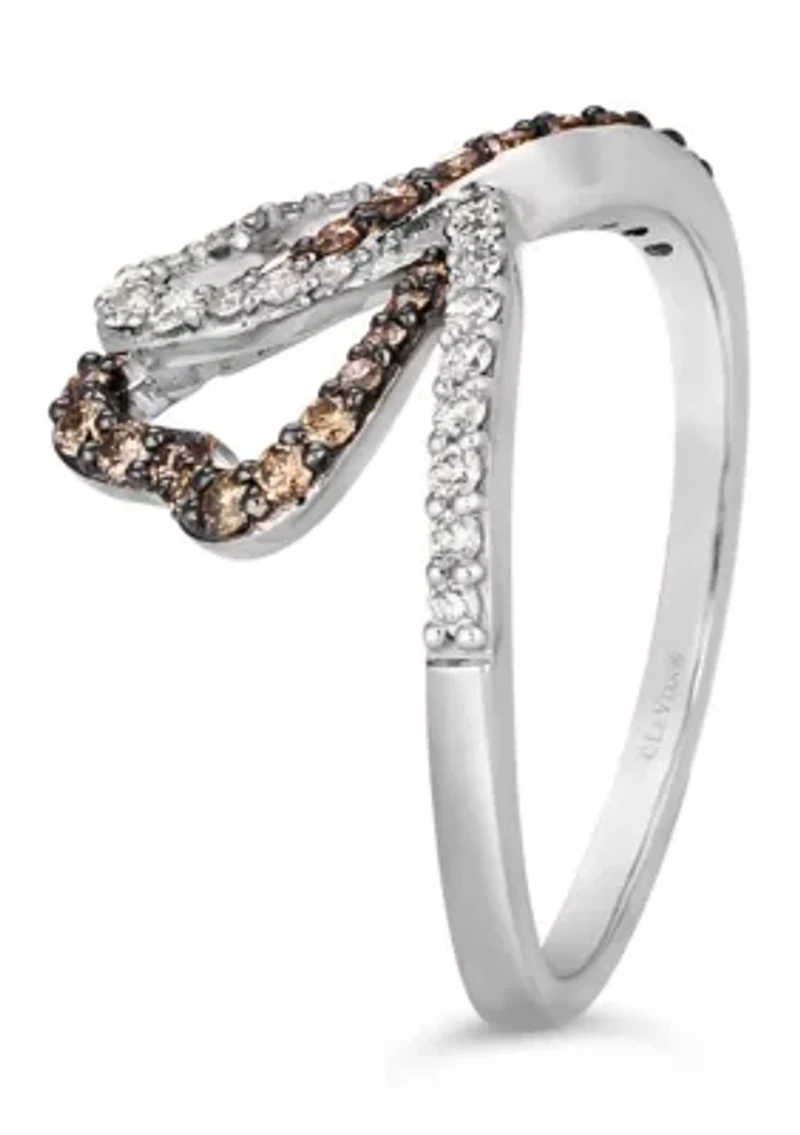 Heart Ring featuring 1/4 cts. Chocolate Diamonds®, 1/4 cts. Nude Diamonds™ set in 14K Vanilla Gold®
