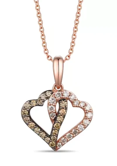  Pendant featuring 1/5 ct. t.w. Nude Diamonds™, 1/5 ct. t.w. Chocolate Diamonds® set in 14K Strawberry Gold®