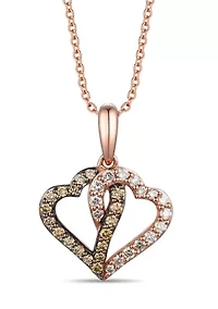  Pendant featuring 1/5 ct. t.w. Nude Diamonds™, 1/5 ct. t.w. Chocolate Diamonds® set in 14K Strawberry Gold®