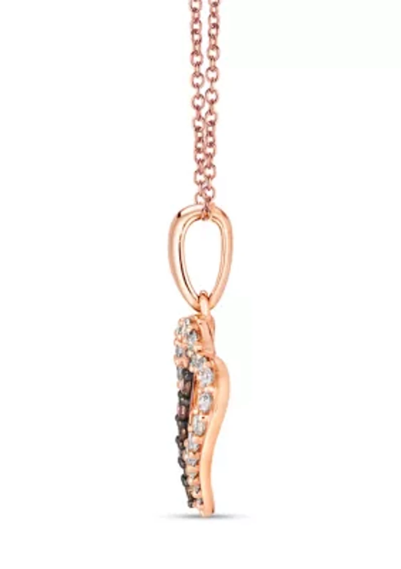  Pendant featuring 1/5 ct. t.w. Nude Diamonds™, 1/5 ct. t.w. Chocolate Diamonds® set in 14K Strawberry Gold®
