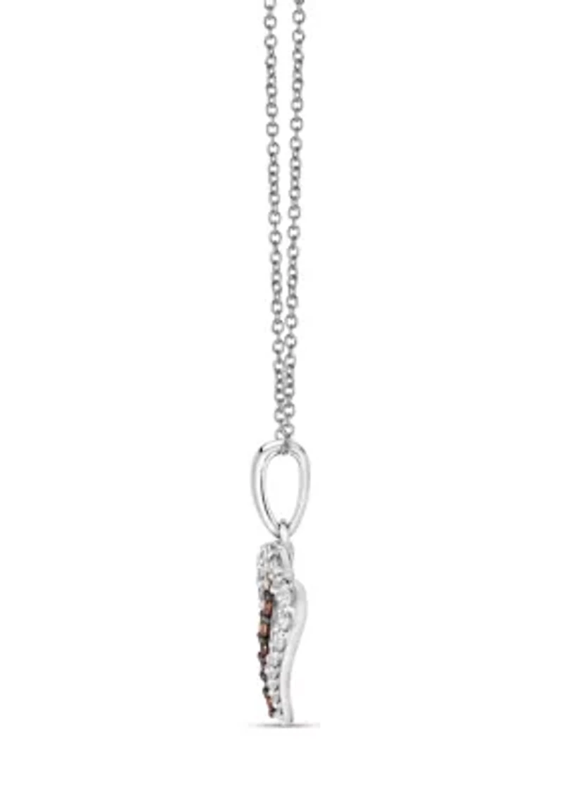 Heart Pendant featuring 1/5 ct. t.w. Nude Diamonds™, 1/5 ct. t.w. Chocolate Diamonds® set in 14K Vanilla Gold®