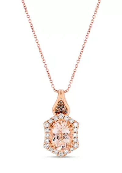  Pendant featuring 7/8 ct. t.w. Peach Morganite™, 1/20 ct. t.w. Chocolate Diamonds®, 1/5 ct. t.w. Nude Diamonds™ set in 14K Strawberry Gold®