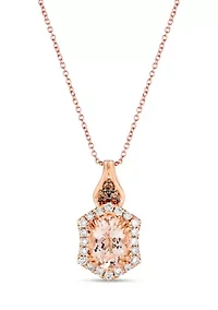  Pendant featuring 7/8 ct. t.w. Peach Morganite™, 1/20 ct. t.w. Chocolate Diamonds®, 1/5 ct. t.w. Nude Diamonds™ set in 14K Strawberry Gold®