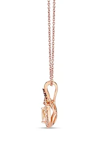  Pendant featuring 7/8 ct. t.w. Peach Morganite™, 1/20 ct. t.w. Chocolate Diamonds®, 1/5 ct. t.w. Nude Diamonds™ set in 14K Strawberry Gold®