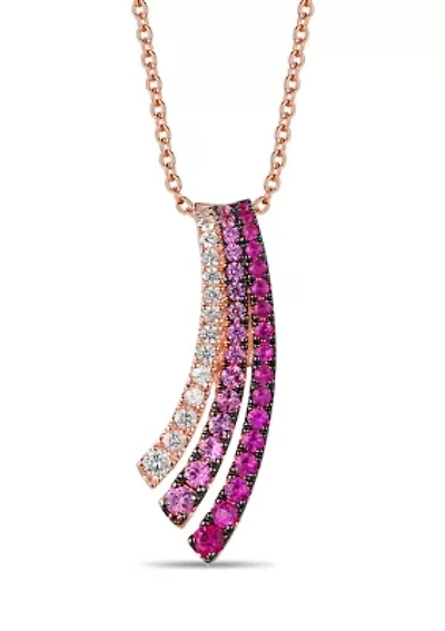 1/2 ct. t.w. Strawberry Ombré®, 1/5 ct. t.w. White Sapphire Pendant Necklace in 14K Strawberry Gold®
