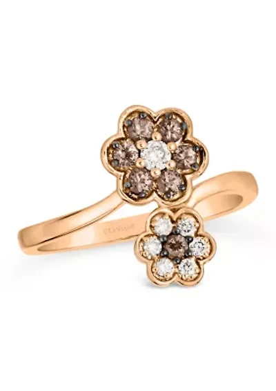 Ring featuring 1/8 ct. t.w. Vanilla Diamonds®, 1/3 ct. t.w. Chocolate Diamonds® set in 14K Strawberry Gold®