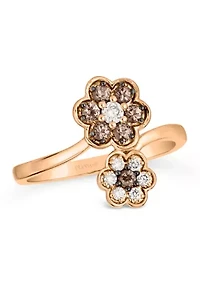 Ring featuring 1/8 ct. t.w. Vanilla Diamonds®, 1/3 ct. t.w. Chocolate Diamonds® set in 14K Strawberry Gold®