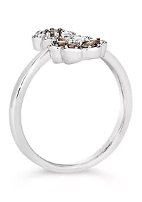 Chocolatier® Flower Ring featuring 1/6 cts. Vanilla Diamonds®, 1/3 cts. Chocolate Diamonds® set in 14K Vanilla Gold®