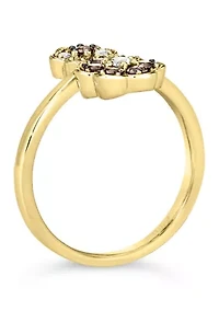 Chocolatier® Flower Ring featuring 1/6 cts. Vanilla Diamonds®, 1/3 cts. Chocolate Diamonds® set in 14K Honey Gold™