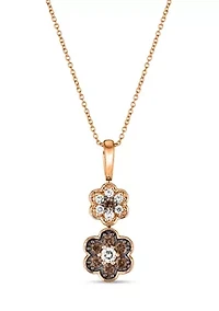 Chocolatier® Pendant featuring 1/6 ct. t.w. Vanilla Diamonds®, 1/3 ct. t.w. Chocolate Diamonds® set in 14K Strawberry Gold®