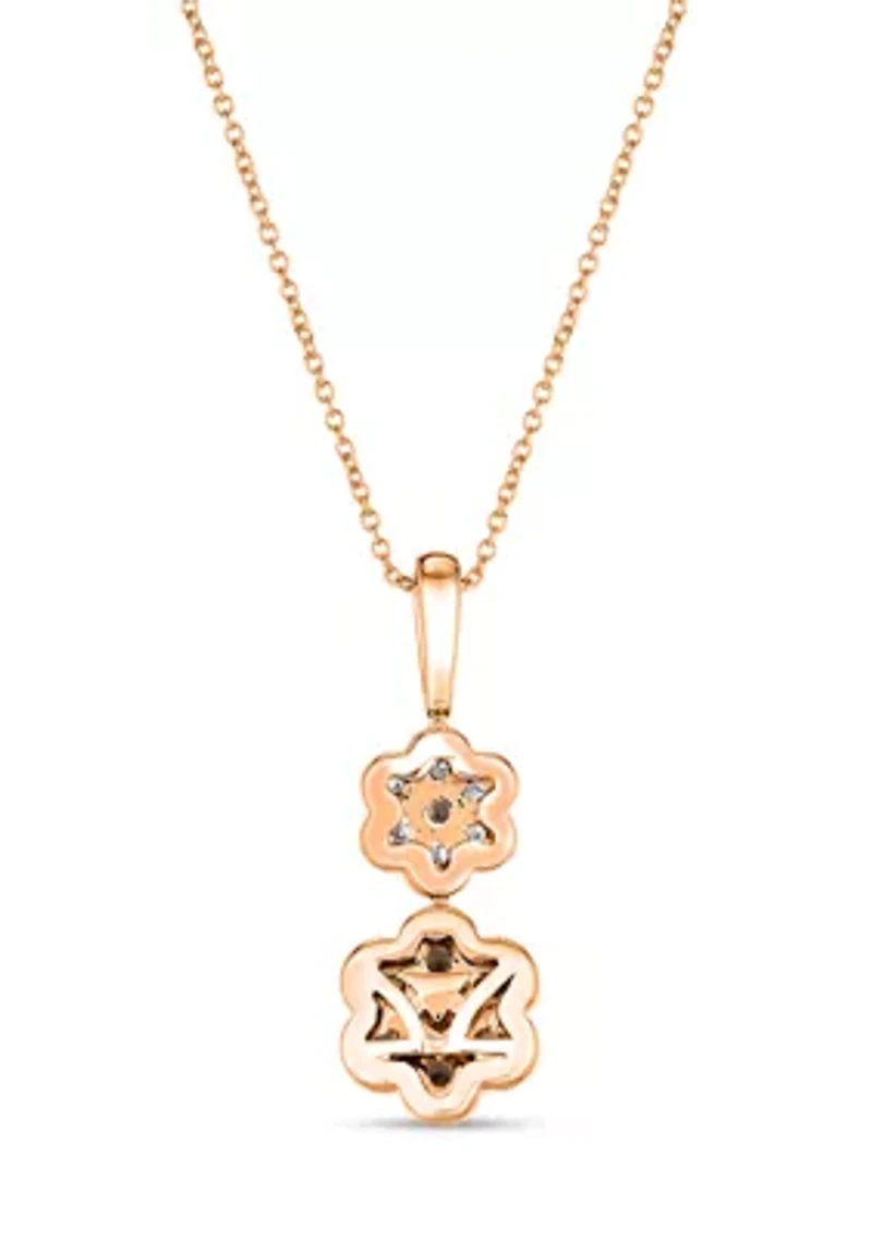 Chocolatier® Pendant featuring 1/6 ct. t.w. Vanilla Diamonds®, 1/3 ct. t.w. Chocolate Diamonds® set in 14K Strawberry Gold®