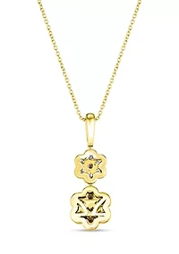 Chocolatier® Flower Pendant featuring 1/6 ct. t.w. Vanilla Diamonds®, 1/3 ct. t.w. Chocolate Diamonds® set in 14K Honey Gold™