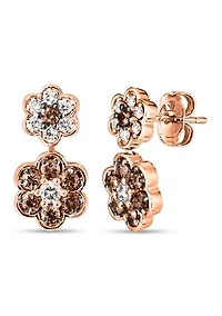  Chocolatier® Earrings featuring 1/3 ct. t.w. Vanilla Diamonds®, 5/8 ct. t.w. Chocolate Diamonds® set in 14K Strawberry Gold®