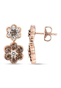  Chocolatier® Earrings featuring 1/3 ct. t.w. Vanilla Diamonds®, 5/8 ct. t.w. Chocolate Diamonds® set in 14K Strawberry Gold®