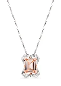 Pendant featuring 1.75 ct. t.w. Peach Morganite™, 1/15 ct. t.w. Nude Diamonds™ set in 14K Vanilla Gold®