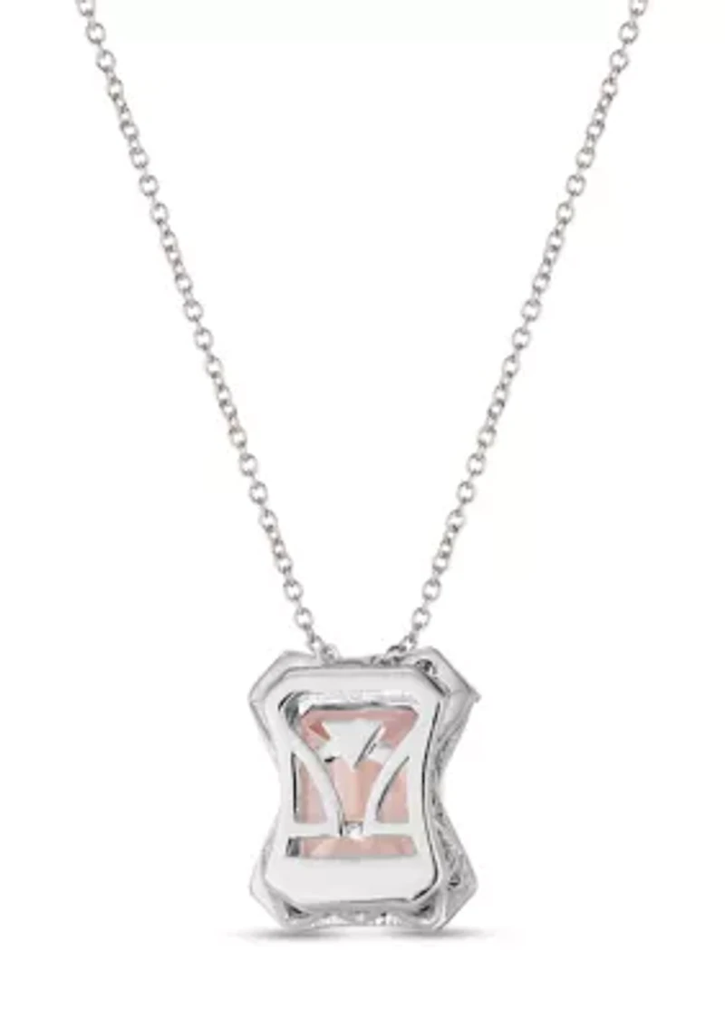 Pendant featuring 1.75 ct. t.w. Peach Morganite™, 1/15 ct. t.w. Nude Diamonds™ set in 14K Vanilla Gold®