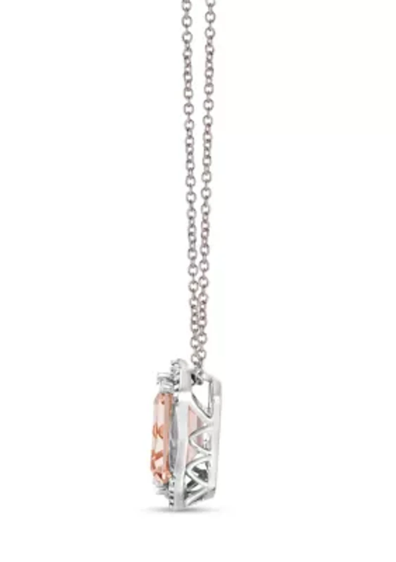 Pendant featuring 1.75 ct. t.w. Peach Morganite™, 1/15 ct. t.w. Nude Diamonds™ set in 14K Vanilla Gold®