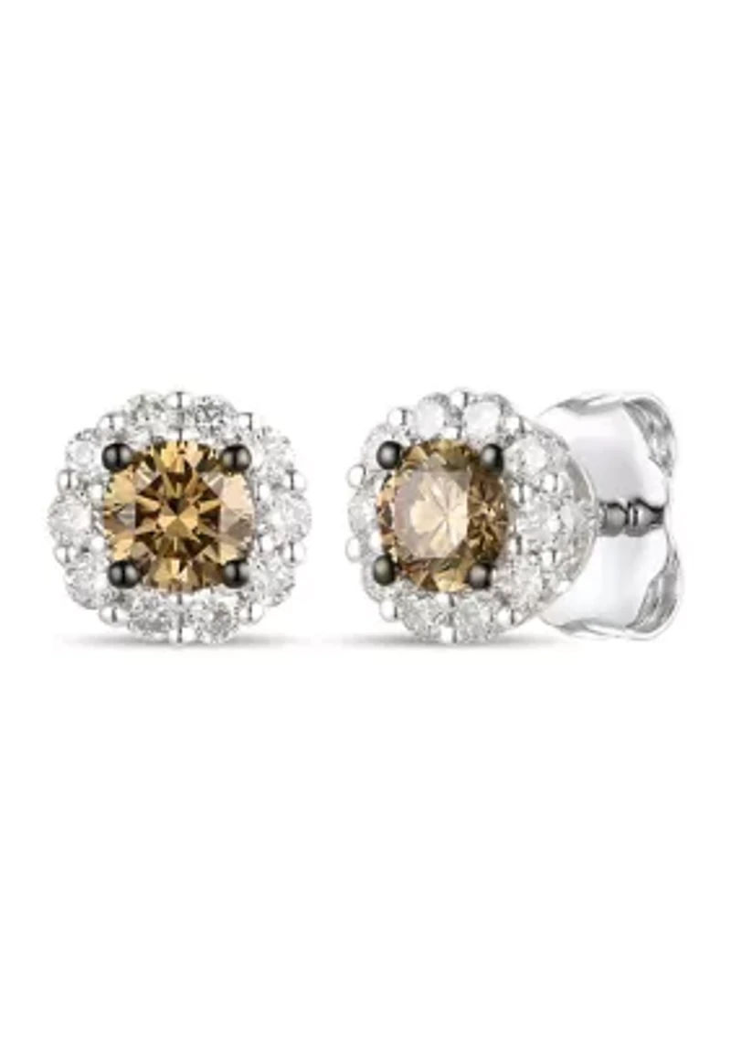1/3 ct. t.w. Chocolate Diamonds®, 1/5 ct. t.w. Nude Diamonds™ Stud Earrings in 14K Vanilla Gold®