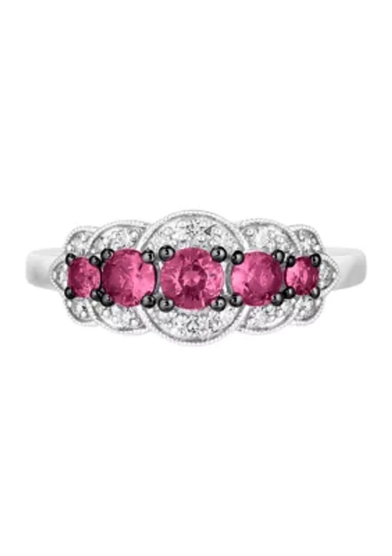 Ring featuring 5/8 ct. t.w. Passion Ruby™, 1/6 ct. t.w. Nude Diamonds™ set in 14K Vanilla Gold®