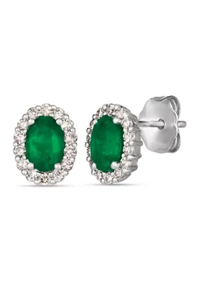 Earrings featuring 5/8 ct. t.w. Costa Smeralda Emeralds™, 1/4 ct. t.w. Nude Diamonds™ set in 14K Vanilla Gold®