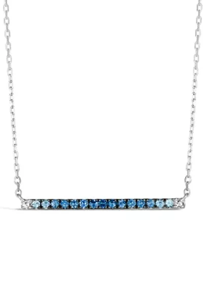 1/3 ct. t.w. Sapphire and White Sapphire Necklace in 14K Vanilla Gold®