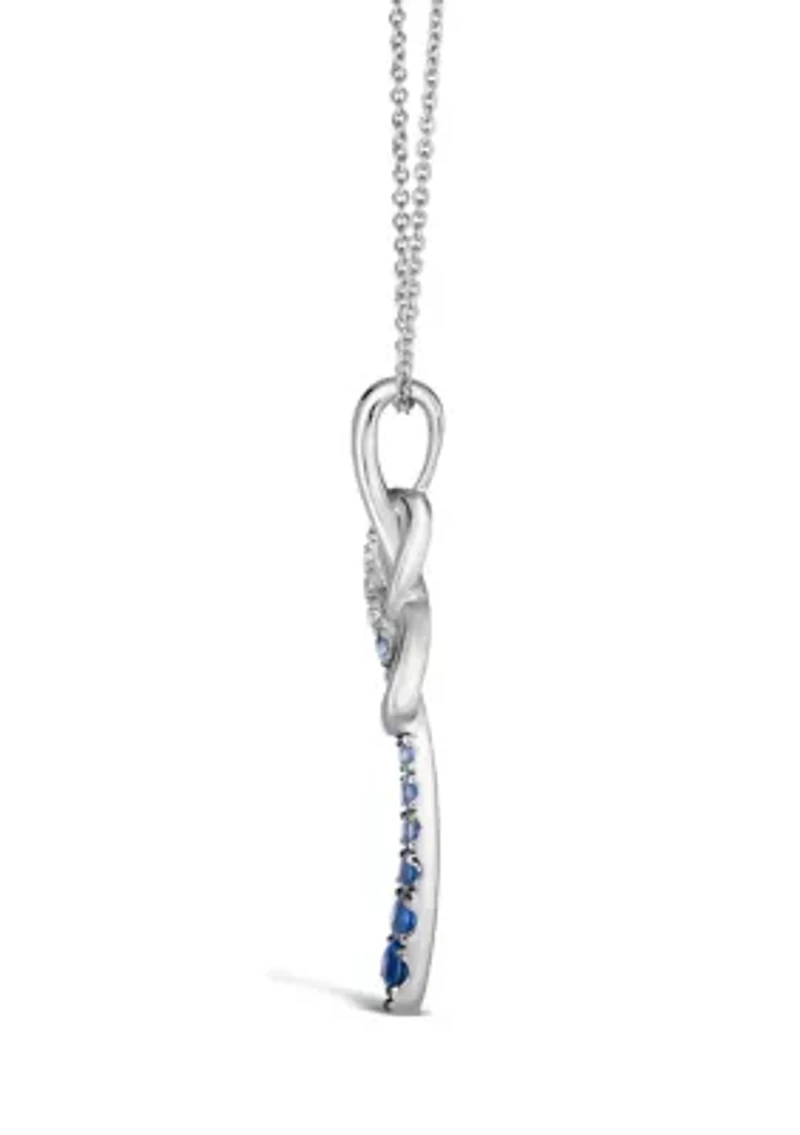 3/8 ct. t.w. Denim Ombré®, 1/10 ct. t.w. White Sapphire Ombré Pendant Necklace in 14K Vanilla Gold®