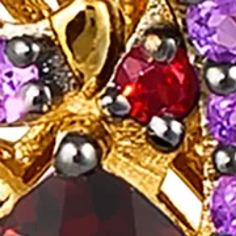 Earrings featuring 4.5 ct. t.w. Pomegranate Garnet™, 1.25 ct. t.w. Grape Amethyst™, set in 14K Honey Gold™