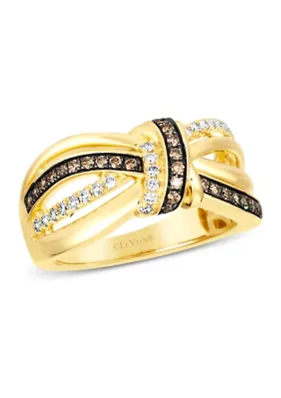  3/8 ct. t.w. Diamond  Faux Stack Ring in 14K Yellow Gold 