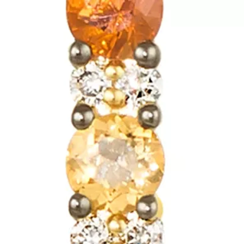 1/2 ct. t.w. Diamond and Multi Stone Stick Pendant Necklace in 14K Honey Gold™