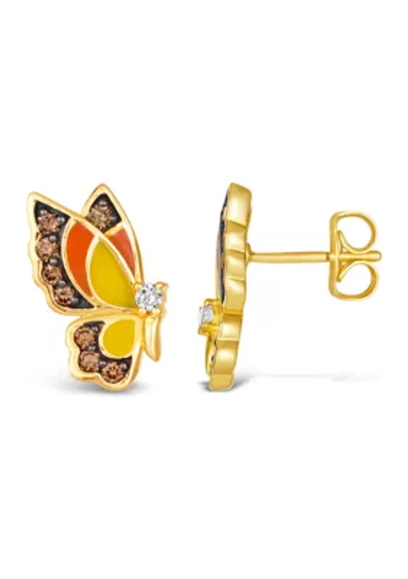 1/3 ct. t.w. Diamond Butterfly Earrings