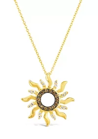1/6 ct. t.w. Chocolate Diamonds®, 1/10 ct. t.w. Nude Diamonds™ Sun Necklace in 14K Honey Gold™