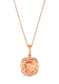 Pendant featuring 2 ct. t.w. Peach Morganite™, 1/20 ct. t.w. Chocolate Diamonds®, 1/4 ct. t.w. Nude Diamonds™ set in 14K Strawberry Gold®