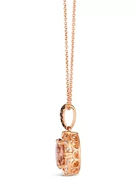 Pendant featuring 2 ct. t.w. Peach Morganite™, 1/20 ct. t.w. Chocolate Diamonds®, 1/4 ct. t.w. Nude Diamonds™ set in 14K Strawberry Gold®