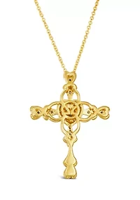 1/2 ct. t.w. Diamond Cross Pendant Necklace in 14K Yellow Gold 