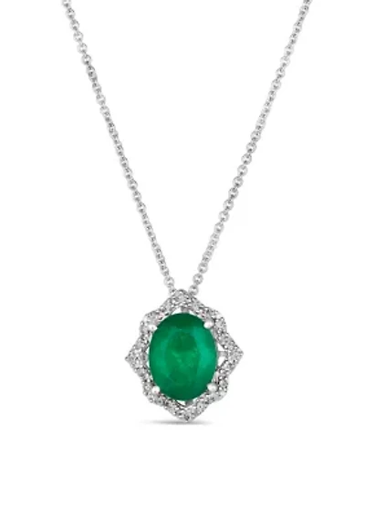  Pendant featuring 1.58 ct. t.w. Emerald, Chocolate Diamonds®, 1/8 ct. t.w. Nude Diamonds™ Pendant Necklace in 14K Vanilla Gold®