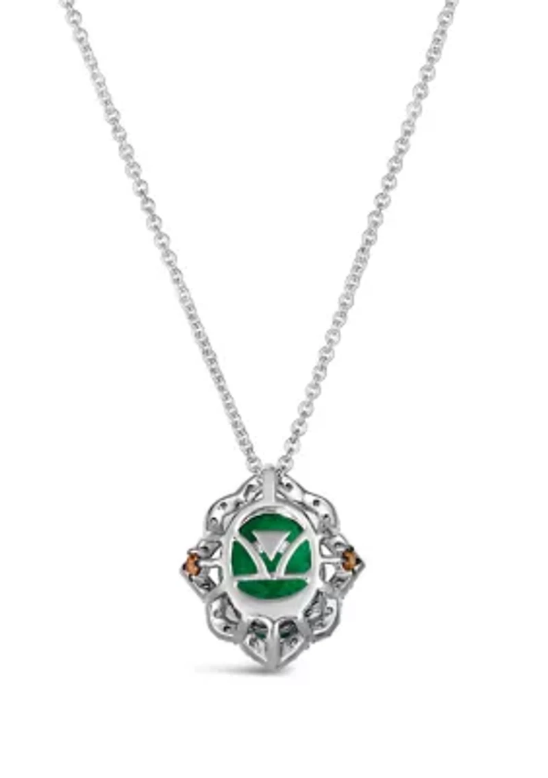  Pendant featuring 1.58 ct. t.w. Emerald, Chocolate Diamonds®, 1/8 ct. t.w. Nude Diamonds™ Pendant Necklace in 14K Vanilla Gold®