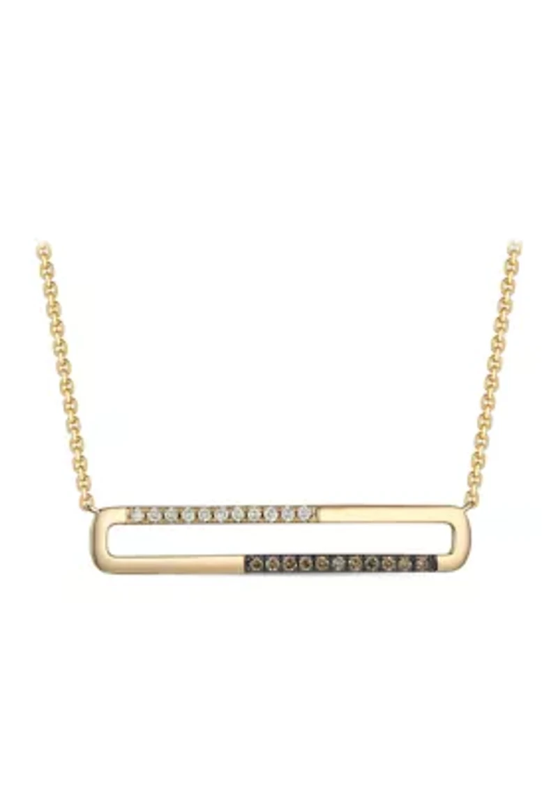 1/6 ct. t.w. Chocolate Diamonds® and Nude Diamonds™ Bar Necklace in 14K Honey Gold™