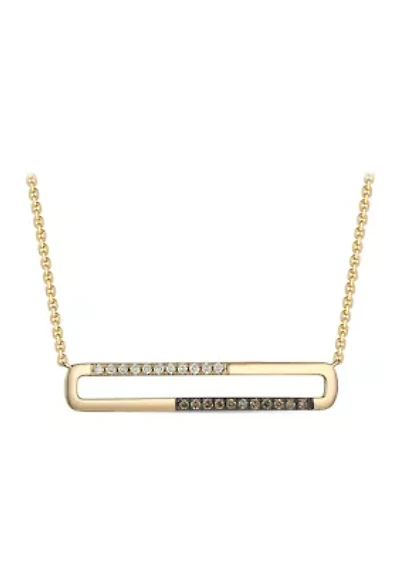 1/6 ct. t.w. Chocolate Diamonds® and Nude Diamonds™ Bar Necklace in 14K Honey Gold™