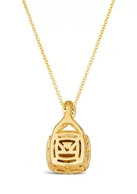 2 ct. t.w. Chocolate Quartz®, 1/5 ct. t.w. Nude Diamonds™, Chocolate Diamonds® Square Pendant Necklace in 14K Honey Gold™